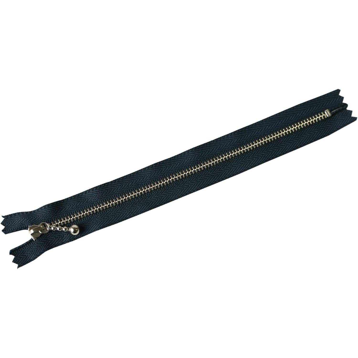 日本紐釦貿易 Y.K.K 玉付きファスナー ニッケル 紺 20cm 同色10本 3N20-560 (ご注文単位1束)【直送品】