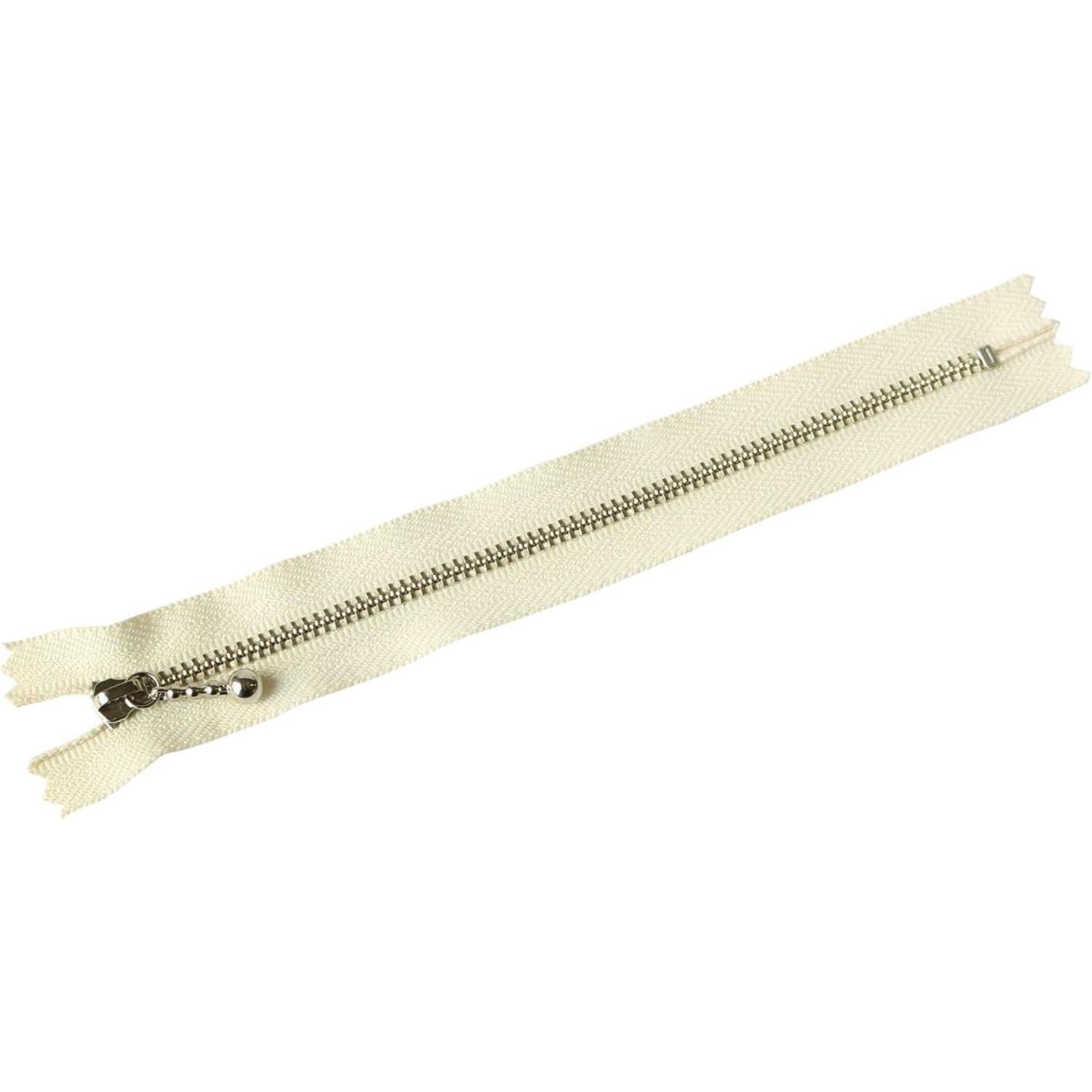 日本紐釦貿易 Y.K.K 玉付きファスナー ニッケル 生成 16cm 同色10本 3N16-801 (ご注文単位1束)【直送品】