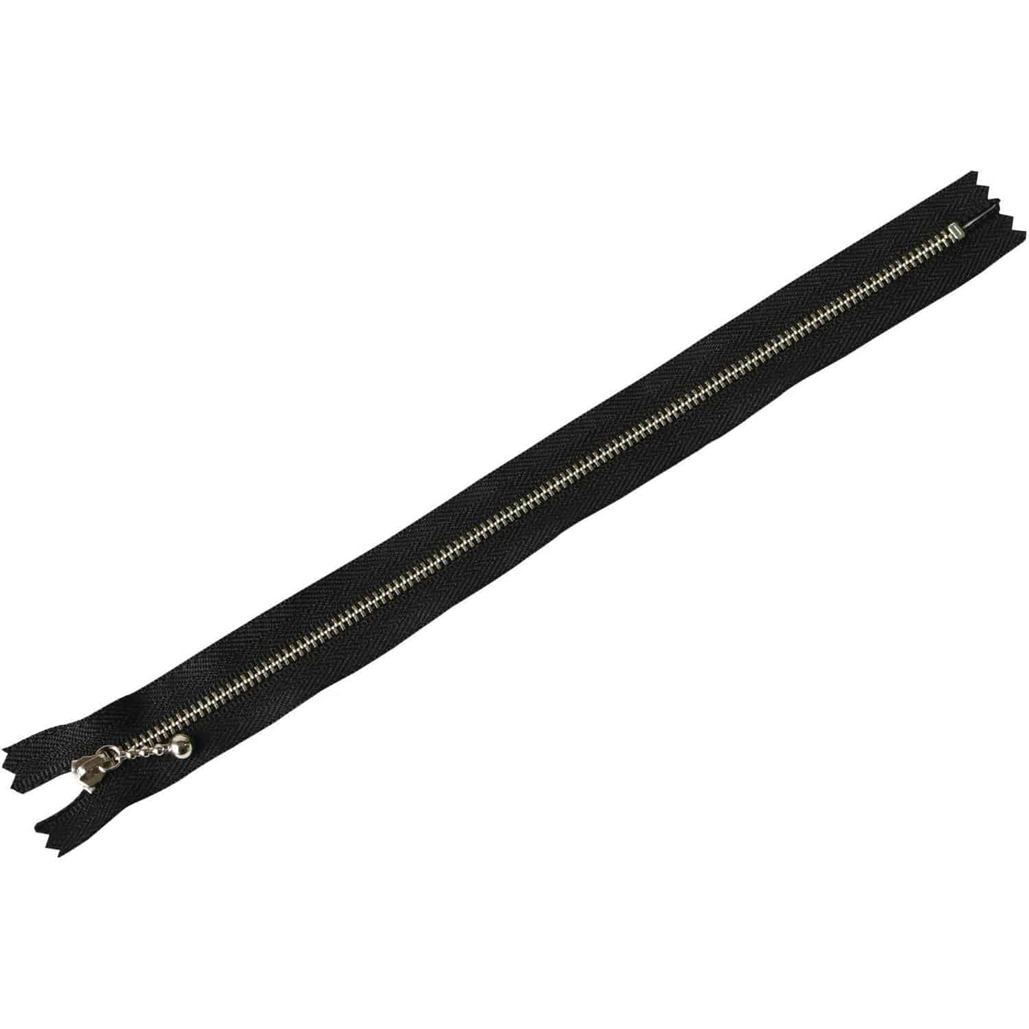 日本紐釦貿易 Y.K.K 玉付きファスナー ニッケル 黒 25cm 同色10本 3N25-580 (ご注文単位1束)【直送品】