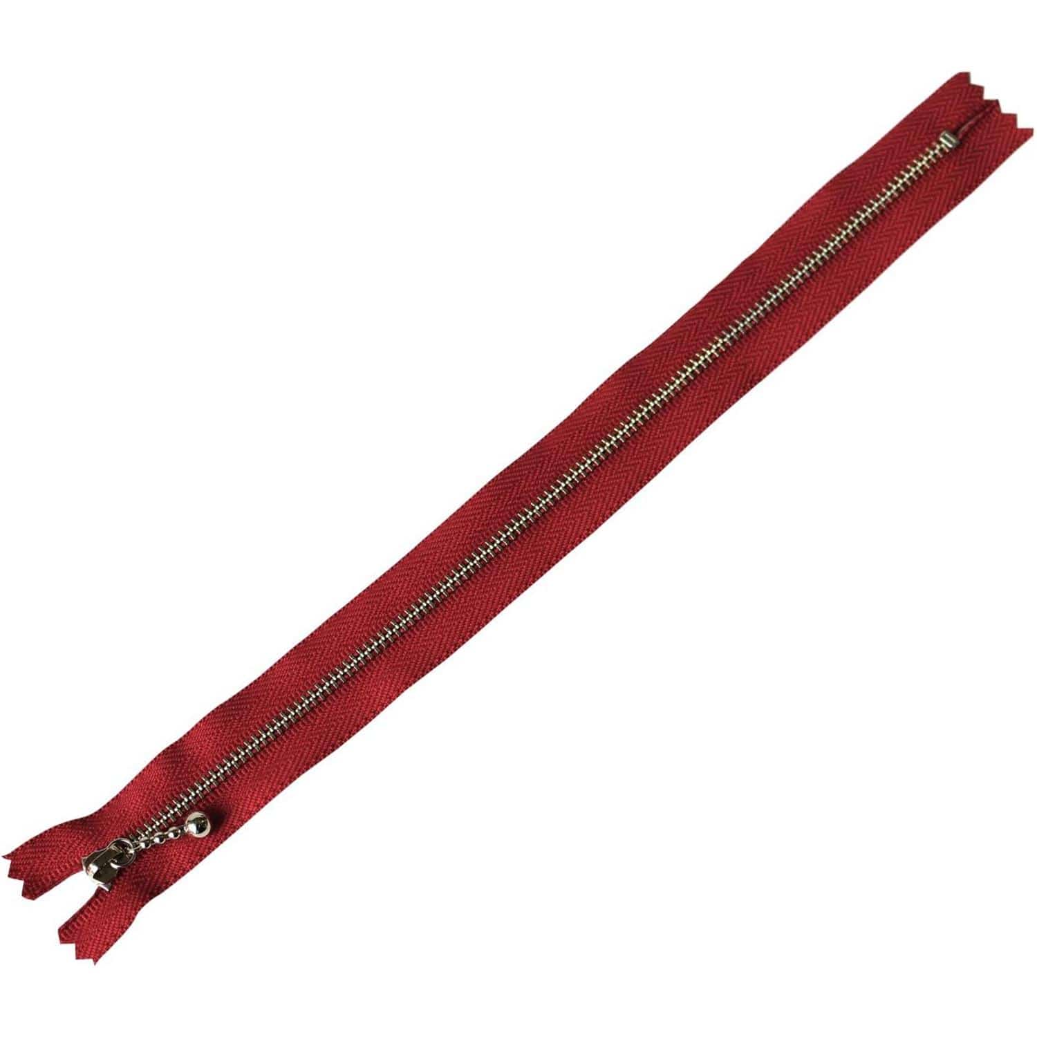 日本紐釦貿易 Y.K.K 玉付きファスナー ニッケル エンジ 25cm 同色10本 3N25-520 (ご注文単位1束)【直送品】