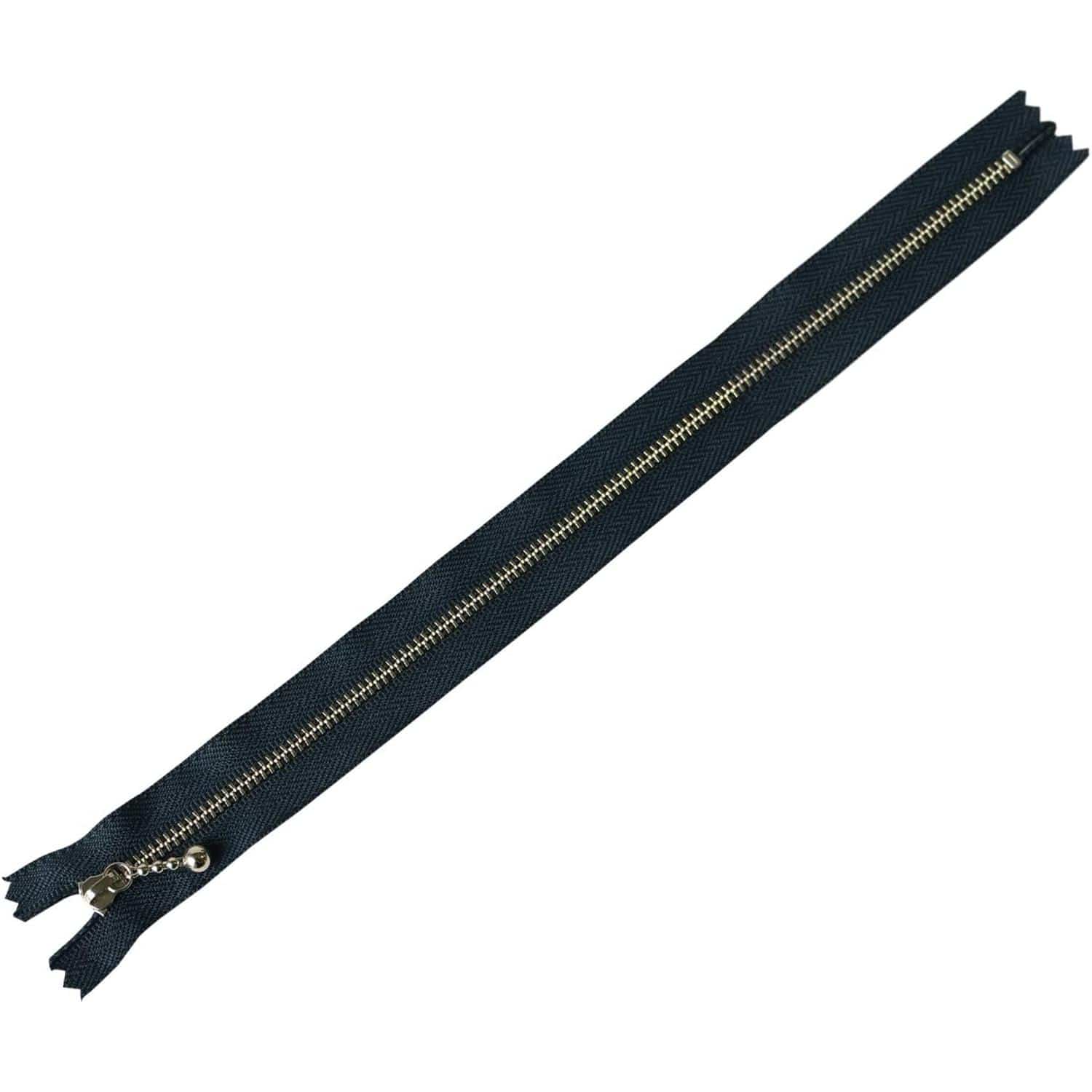 日本紐釦貿易 Y.K.K 玉付きファスナー ニッケル 紺 25cm 同色10本 3N25-560 (ご注文単位1束)【直送品】