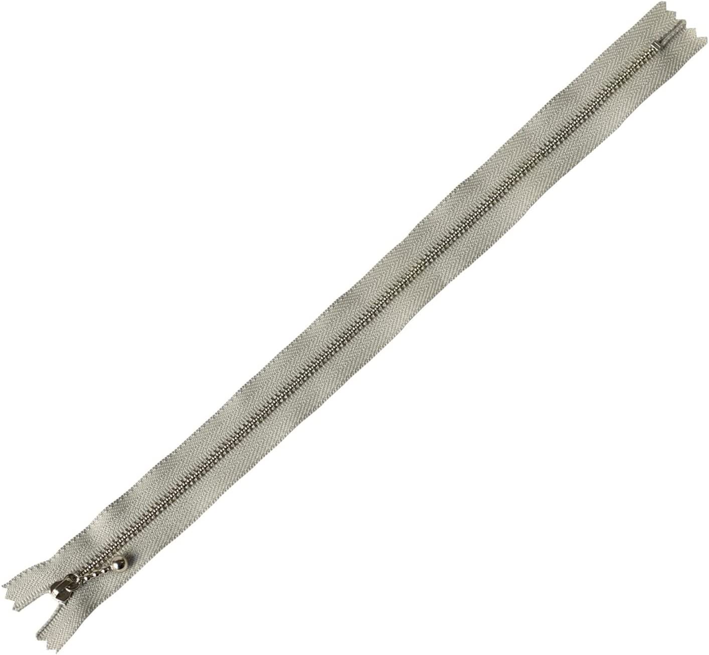 日本紐釦貿易 Y.K.K 玉付きファスナーシルバー 30cm col.576 グレー 10本入り 3N30-576 （ご注文単位1束）【直送品】
