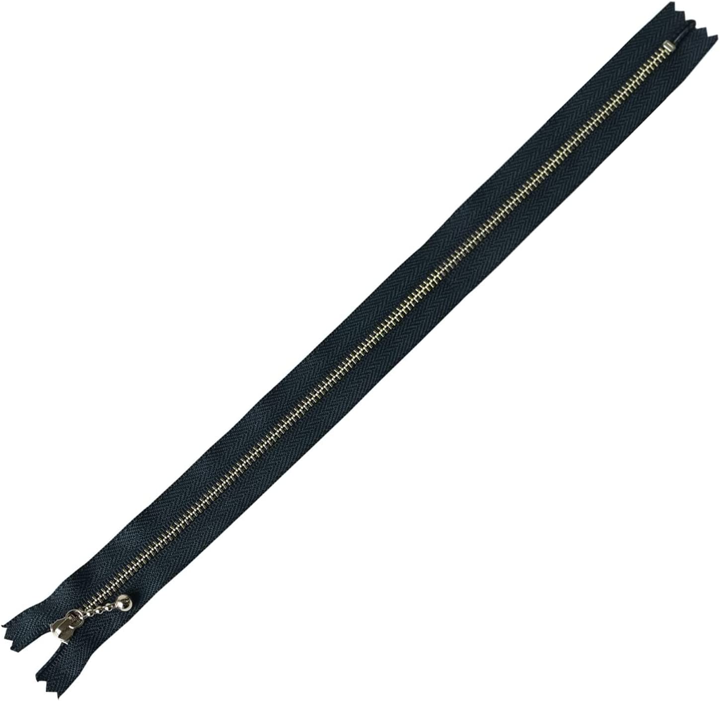 日本紐釦貿易 Y.K.K 玉付きファスナーシルバー 35cm col.560 紺 10本入り 3N35-560 （ご注文単位1束）【直送品】