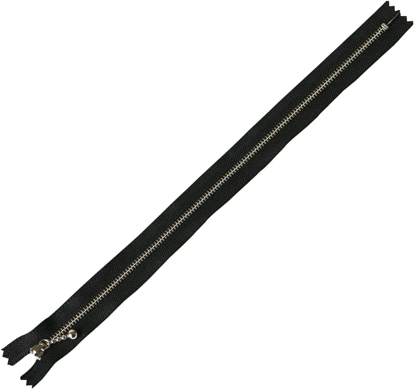 日本紐釦貿易 Y.K.K 玉付きファスナーシルバー 35cm col.580 黒 10本入り 3N35-580 （ご注文単位1束）【直送品】