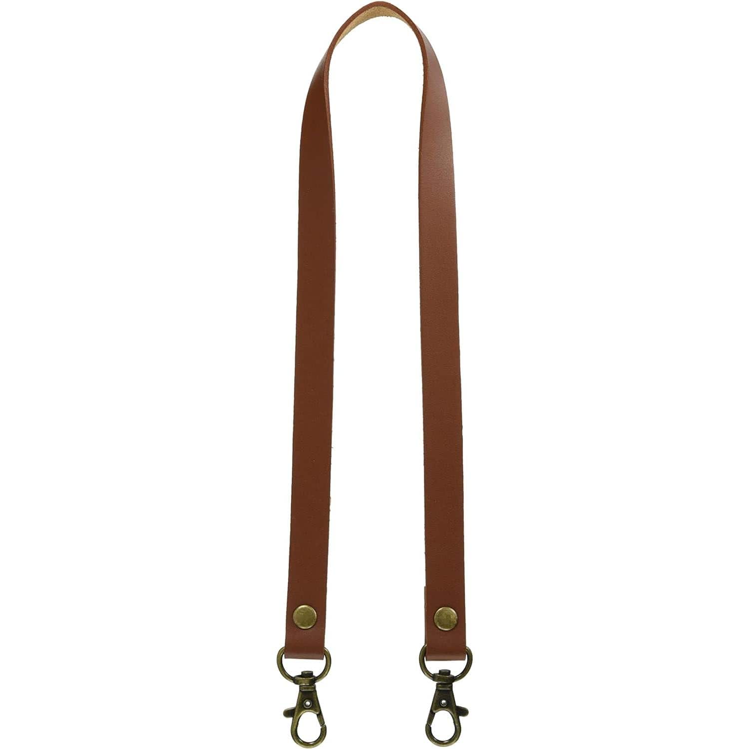 日本紐釦貿易 本革持ち手 ショルダー 1本入り 15mm巾×全長60cm 茶 MAW4-BR (ご注文単位1本)【直送品】