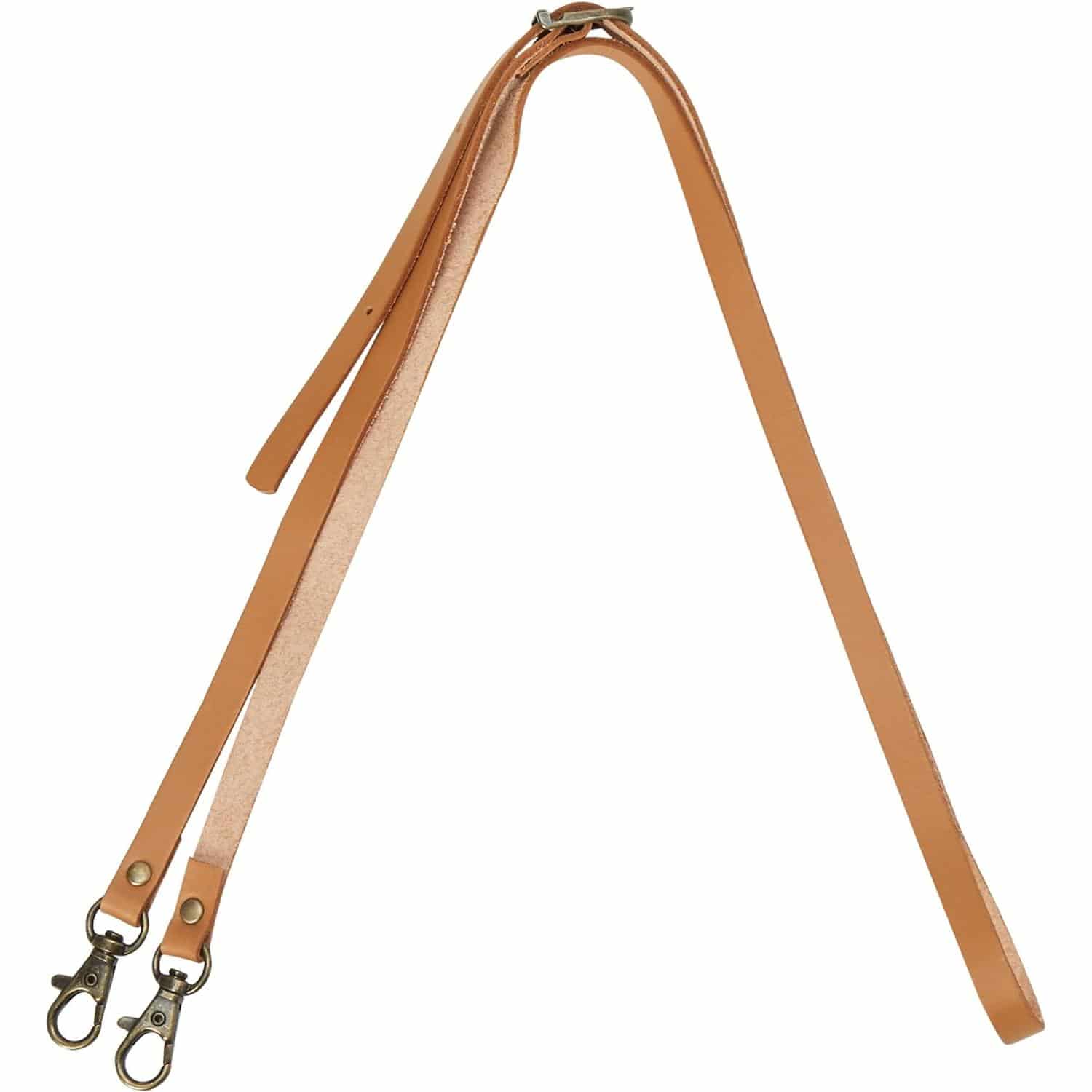 日本紐釦貿易 本革持ち手 アジャスター付 ショルダー 1本入り 10mm巾×全長120cm 金茶 MAW5-KC (ご注文単位1本)【直送品】