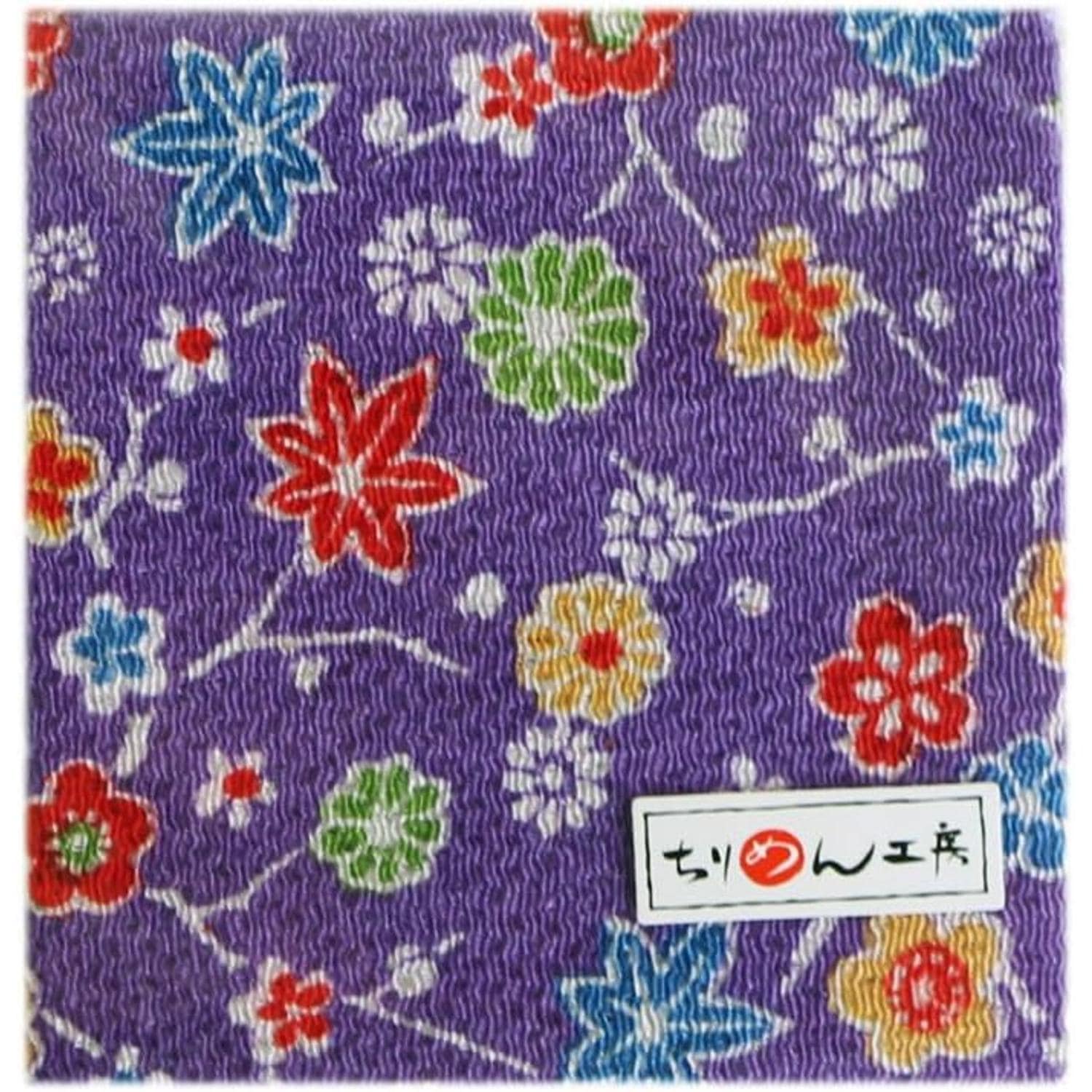 日本紐釦貿易 ちりめんカット 友禅 約23×33cm 鹿子柄 紫 Y005-24 (ご注文単位1枚)【直送品】