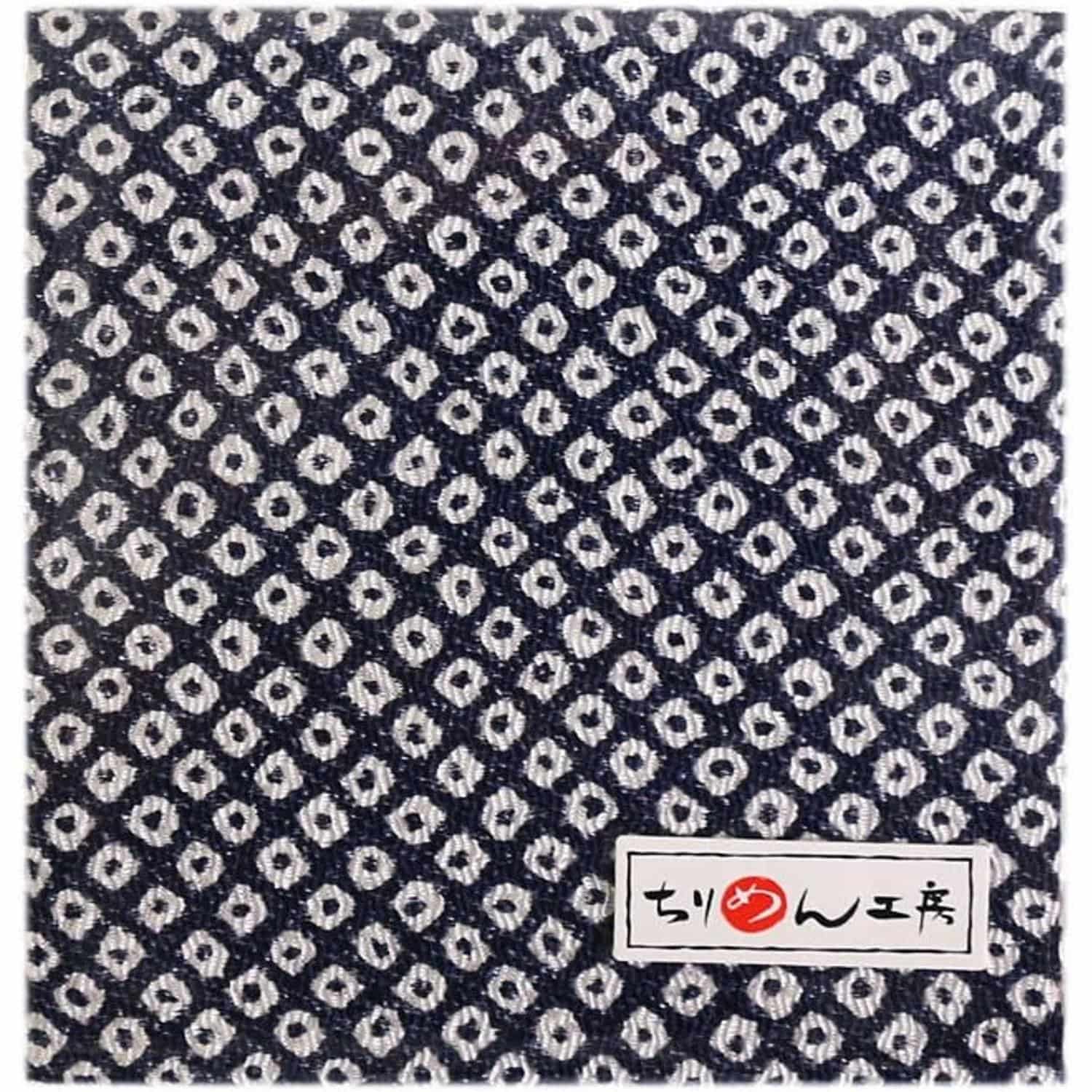 日本紐釦貿易 ちりめんカット 友禅 約23×33cm 鹿子柄 紺 Y020-15 (ご注文単位1枚)【直送品】