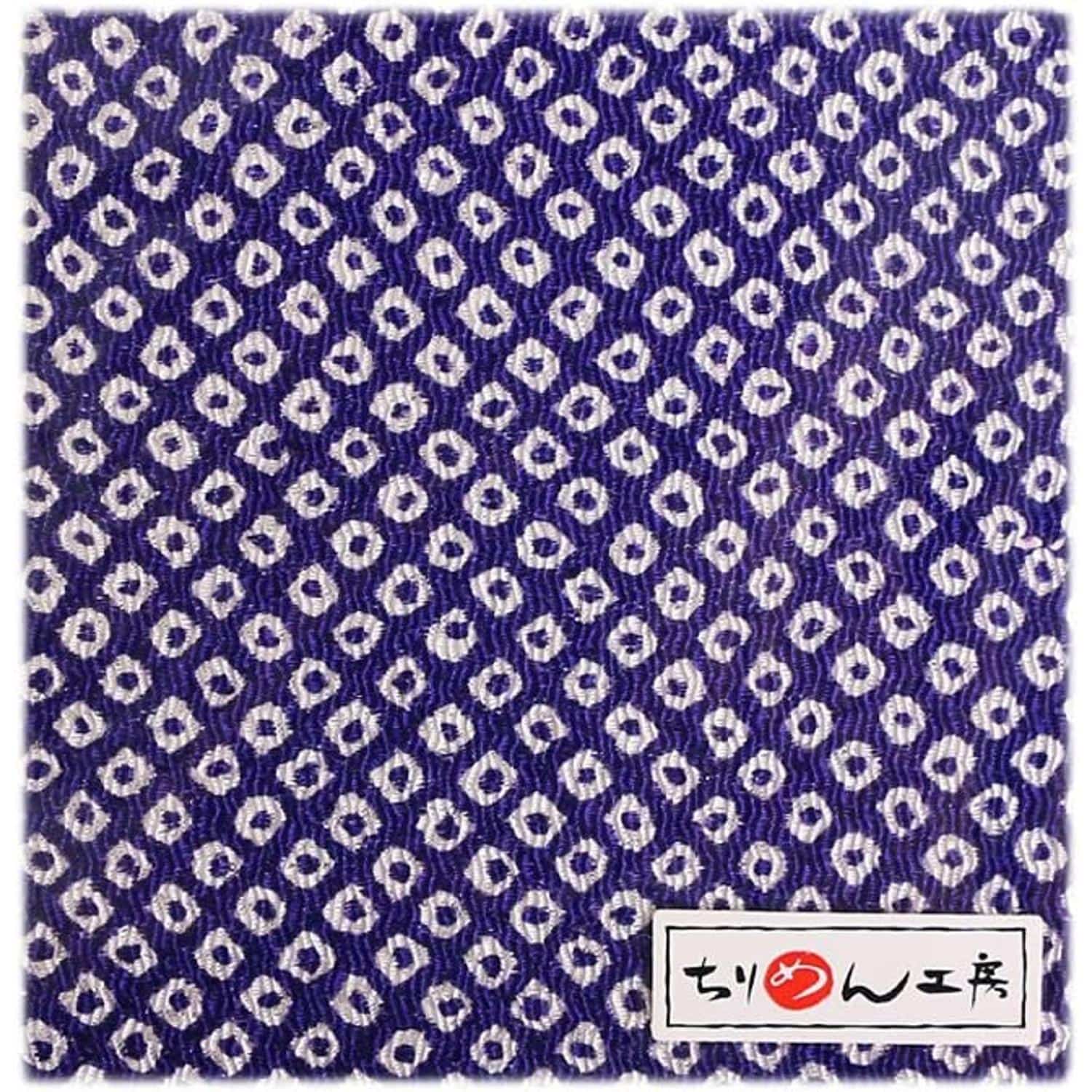 日本紐釦貿易 ちりめんカット 友禅 約23×33cm 鹿子柄 紫 Y020-16 (ご注文単位1枚)【直送品】