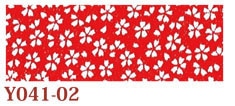 日本紐釦貿易 ちりめんカット 友禅 約23×33cm 桜柄 赤 Y041-02 (ご注文単位1枚)【直送品】