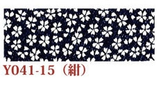 日本紐釦貿易 ちりめんカット 友禅 約23×33cm 桜柄 紺 Y041-15 (ご注文単位1枚)【直送品】