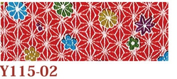 日本紐釦貿易 ちりめんカット 友禅 約23×33cm 花柄 赤 Y115-02 (ご注文単位1枚)【直送品】