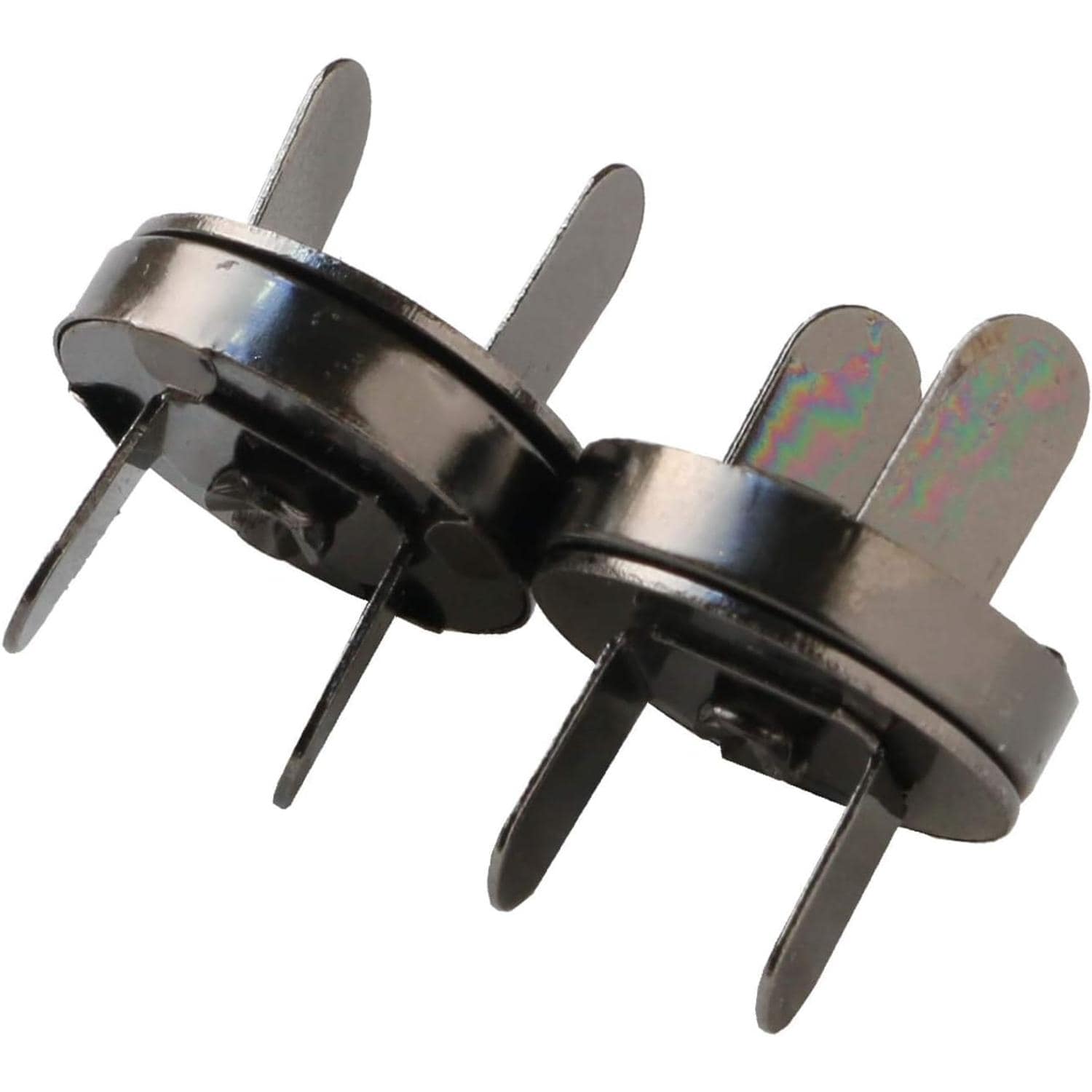 日本紐釦貿易 足折マグネットボタン 差し込みタイプ 18mm ブラックニッケル イブシ 2組入 SM12-BN （ご注文単位1束）【直送品】