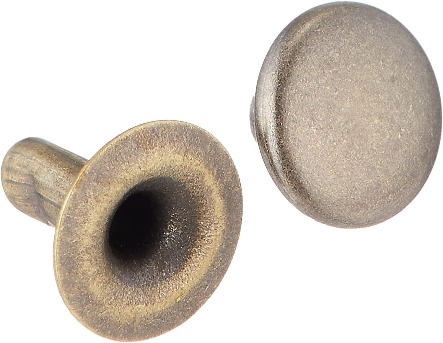 日本紐釦貿易 片面カシメ 中サイズ 7×7mm 50個 アンティークゴールド F3-34 (ご注文単位1束)【直送品】