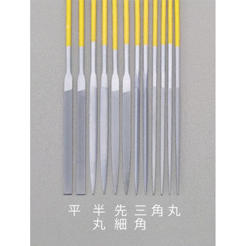 エスコ EA521VE-2B 180mm精密やすり(半丸・チタンコート/中目) 1個（ご注文単位1個）【直送品】