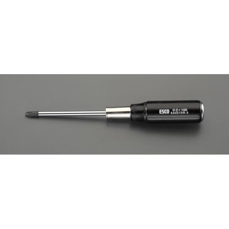 エスコ EA557DR-2 #2x100mm［＋]ドライバー(貫通型/木柄) 1個（ご注文単位1個）【直送品】