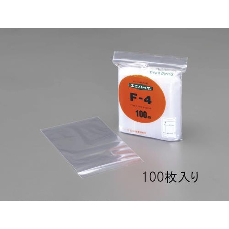 エスコ EA944C-480 480x340mmポリ袋(チャック付/100枚) 1個（ご注文単位1個）【直送品】
