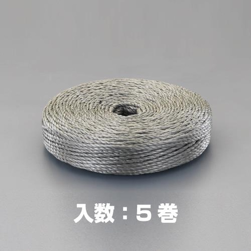 エスコ EA628PR-15 6.0mmx200mPPロープ(OD色/5巻) 1個(ご注文単位1個)【直送品】