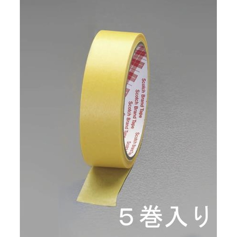 エスコ EA943MB-24 24mmx18mマスキングテープ(塗装用5巻) 1個(ご注文単位1個)【直送品】