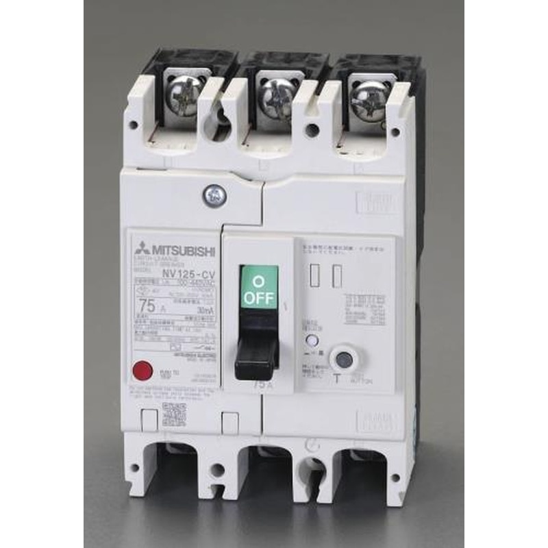 エスコ EA940MN-44 AC100-440V/125A/3極漏電遮断器(フレーム125) 1個(ご注文単位1個)【直送品】