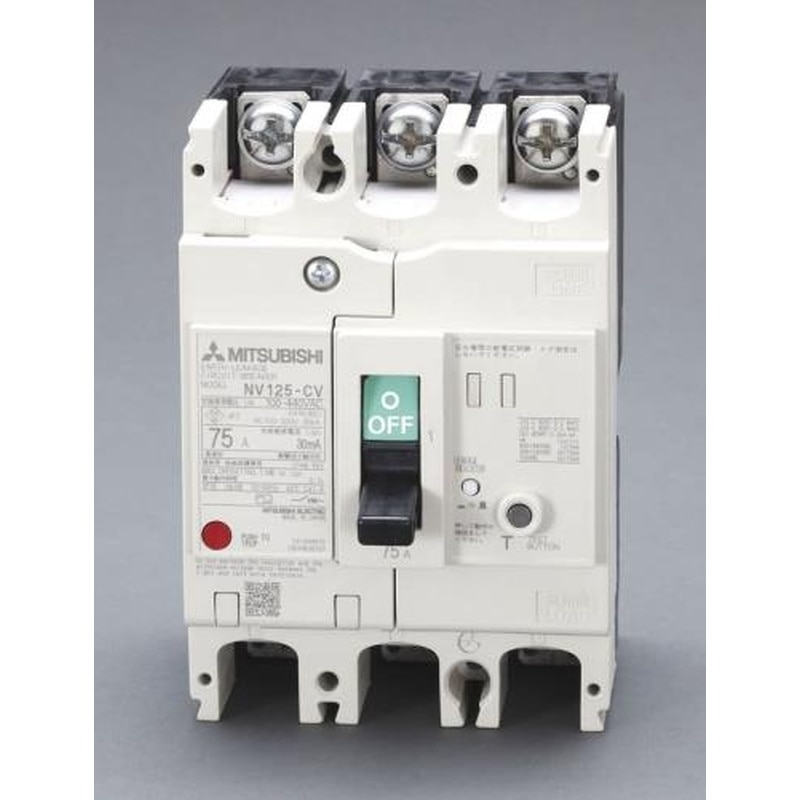 エスコ EA940MN-49 AC100-440V/125A/3極漏電遮断器(フレーム125) 1個(ご注文単位1個)【直送品】