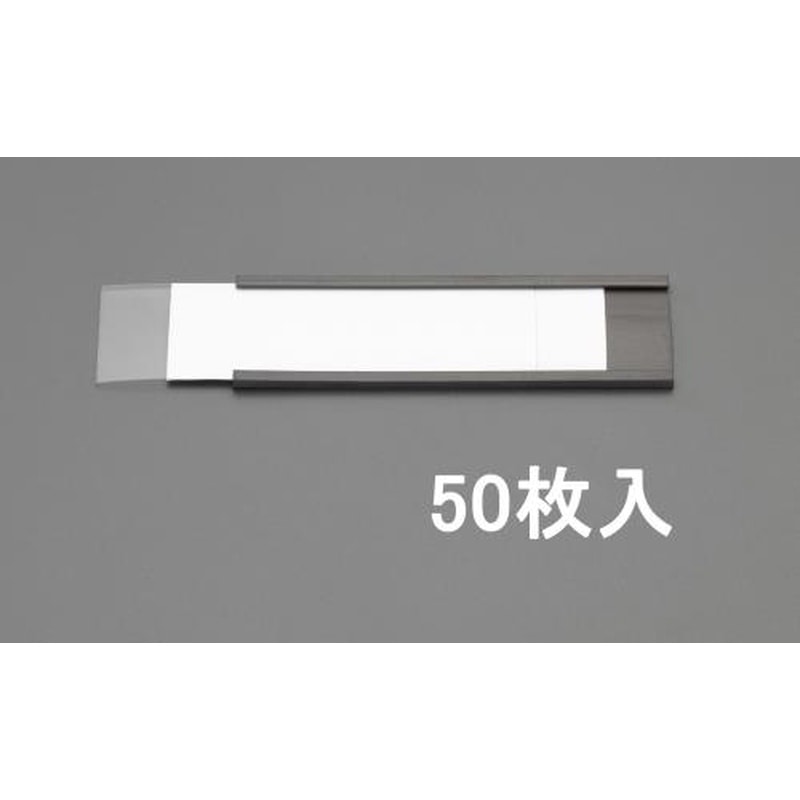 エスコ EA781ES-1 25x100mmラベルホルダー(マグネット付/50組) 1個（ご注文単位1個）【直送品】