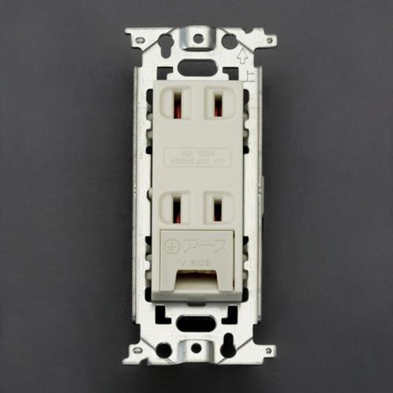 エスコ EA940CE-123 125V/15A埋込コンセント(2口/アース付) 1個(ご注文単位1個)【直送品】