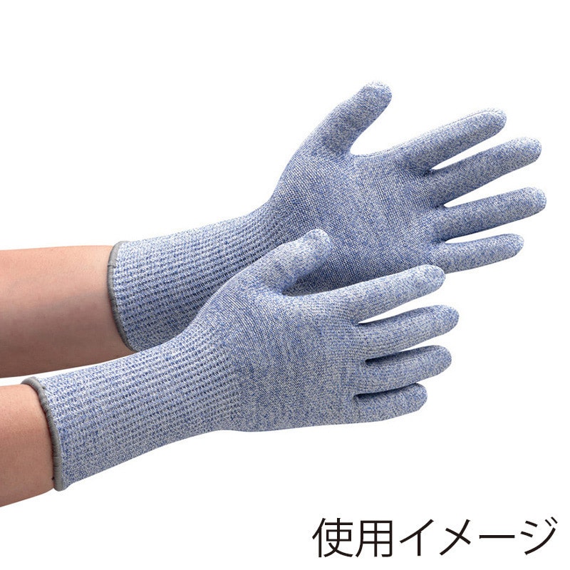 ミドリ安全 耐切創性手袋 カットガード ロング L F102NF ブルー 4043103630 1組（ご注文単位1組）【直送品】