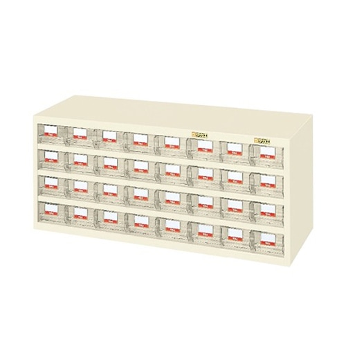 サカエ ハニーケース 樹脂ボックス32個 アイボリー HFW-32TI 1台(ご注文単位1台)【直送品】