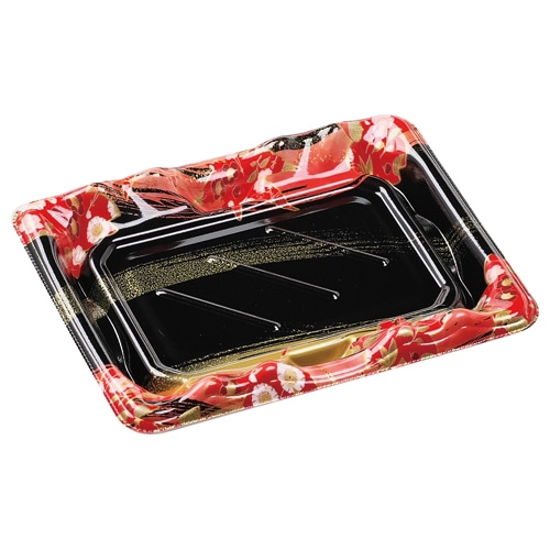 エフピコ 寿司容器　大波皿　本体 2-3　V1 風花赤 50枚/袋（ご注文単位18袋）【直送品】