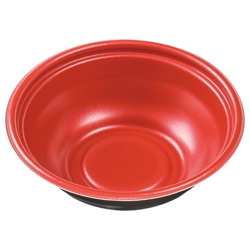エフピコ 麺容器 MFPホット麺 本体 19(61)鉢 M赤黒 50枚/袋(ご注文単位12袋)【直送品】