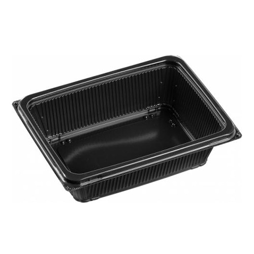 エフピコ 丼容器 DLV角R 本体 19-14R(55)MSD 黒 50枚/束(ご注文単位8束)【直送品】