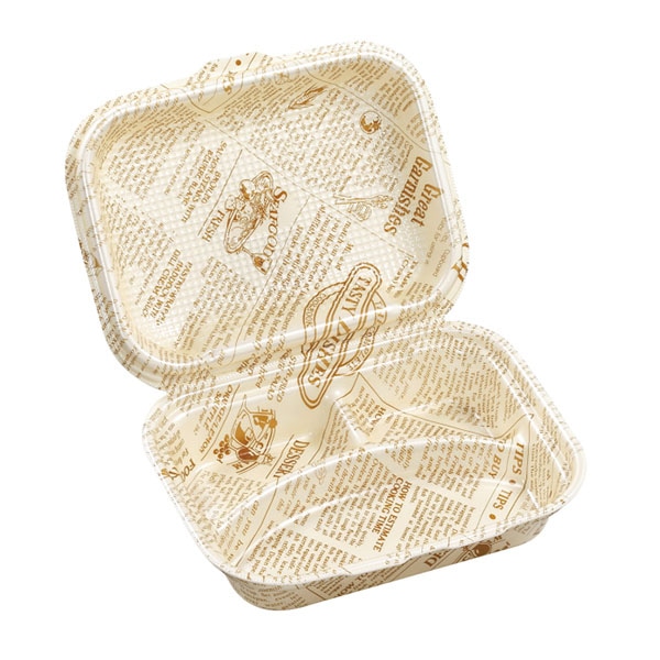 エフピコ 折蓋弁当容器　DLVボーノ 23-18-1 タイムス茶W 30個/袋（ご注文単位6袋）【直送品】