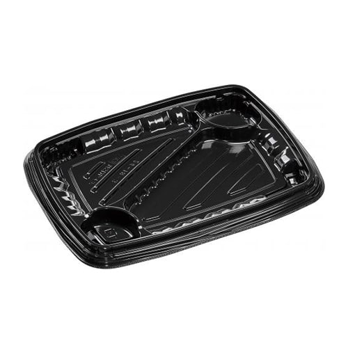エフピコ 弁当容器 MSDレイア 本体 24-18-3 黒 50枚/袋（ご注文単位12袋）【直送品】