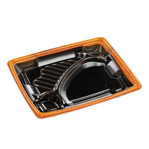 エフピコ 弁当容器 MFPアリオン 本体 23-19-3 茶フチ黒N 50枚/袋（ご注文単位12袋）【直送品】