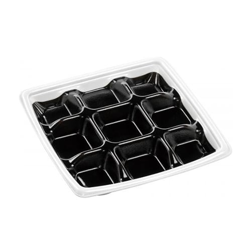 エフピコ 弁当容器 MFPアリオン 本体 20-20-2 白フチ黒N 50枚/袋（ご注文単位16袋）【直送品】