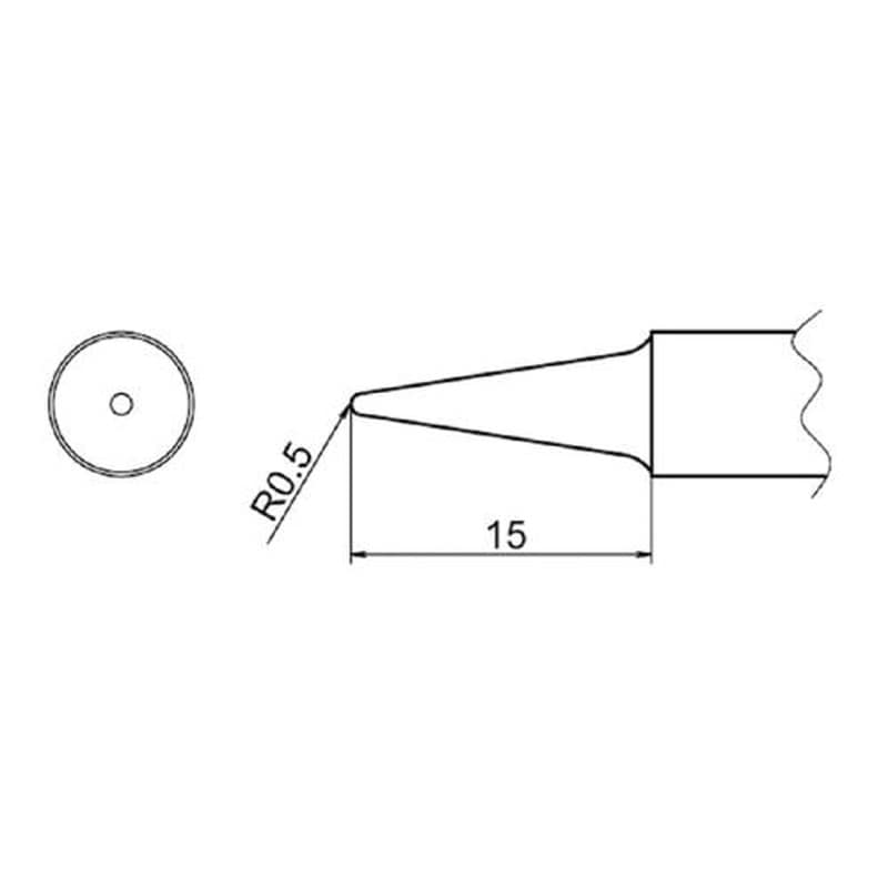 エスコ EA304AP-3 R0.5mm交換用こて先(EA304AP用) 1個(ご注文単位1個)【直送品】