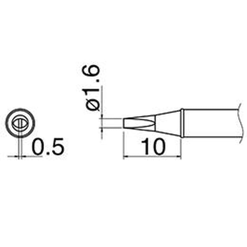 エスコ EA304AL-20 φ1.6mm交換用こて先(EA304AL用) 1個(ご注文単位1個)【直送品】