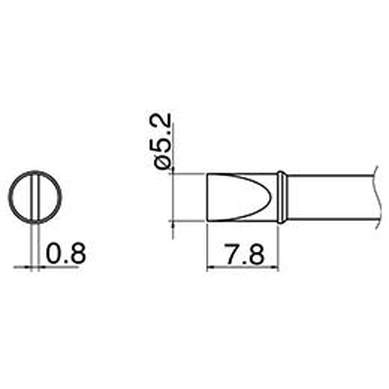 エスコ EA304AL-27 φ5.2mm交換用こて先(EA304AL用) 1個(ご注文単位1個)【直送品】