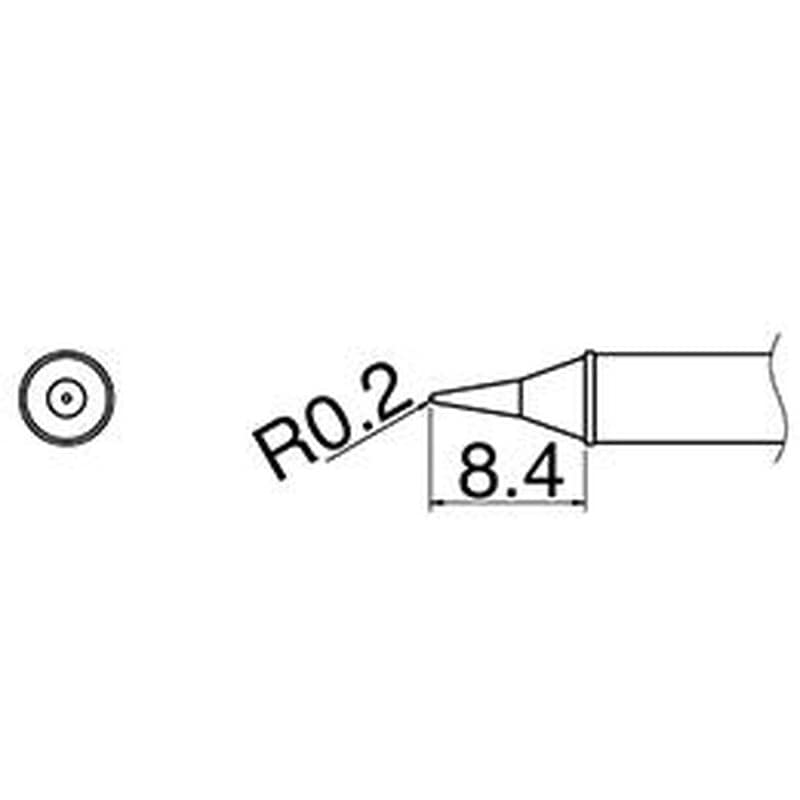 エスコ EA304AL-28 R0.2mm交換用こて先(EA304AL用) 1個(ご注文単位1個)【直送品】
