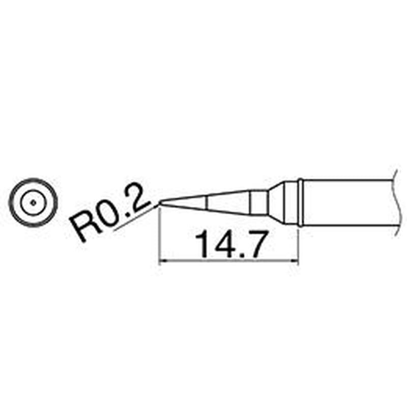 エスコ EA304AL-33 R0.2mm交換用こて先(EA304AL用) 1個(ご注文単位1個)【直送品】