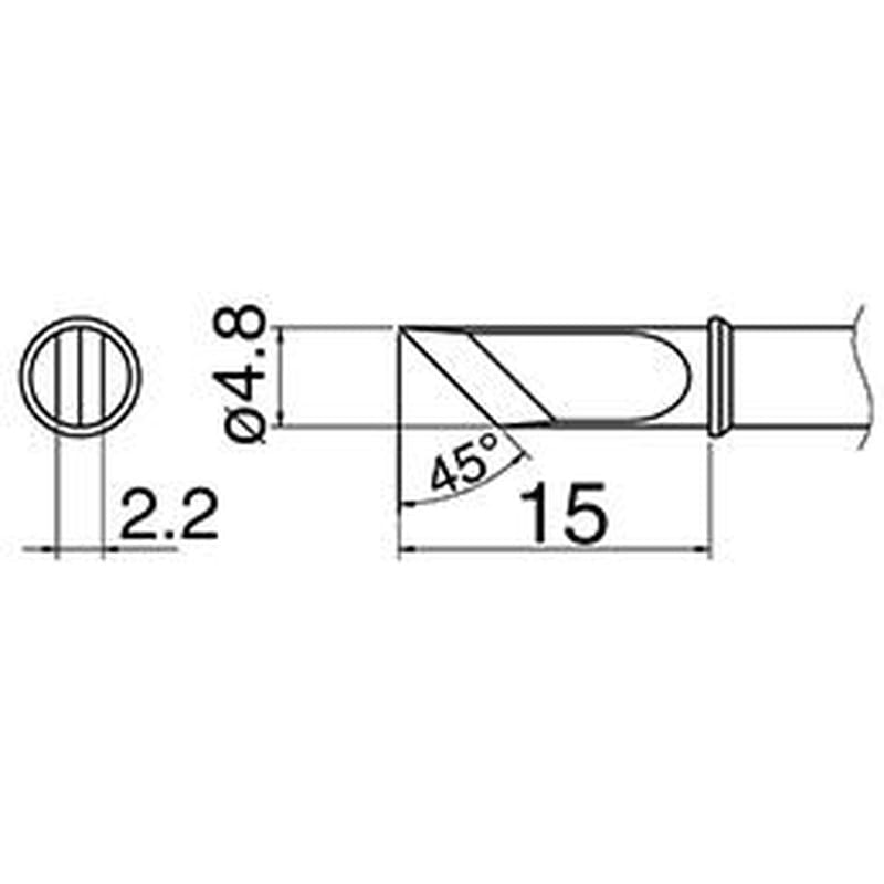 エスコ EA304AL-44 φ4.8mm交換用こて先(EA304AL用) 1個(ご注文単位1個)【直送品】