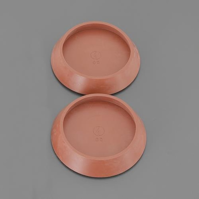 エスコ EA979DA-17 φ65mm硬質フェルト付平置ゴム(茶/2個) 1個（ご注文単位1個）【直送品】