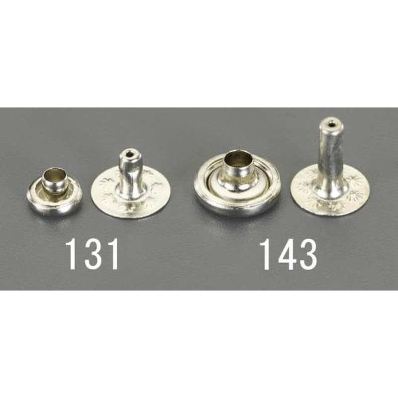 エスコ EA576MV-133 6mm/10-9mmカシメピン(スチールニッケルメッキ/100組) 1個(ご注文単位1個)【直送品】