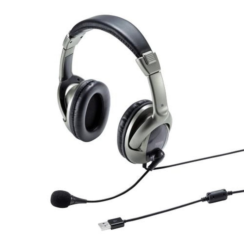 エスコ EA763BC-48A 2.0mUSBヘッドセット(単一指向性マイク) 1個(ご注文単位1個)【直送品】