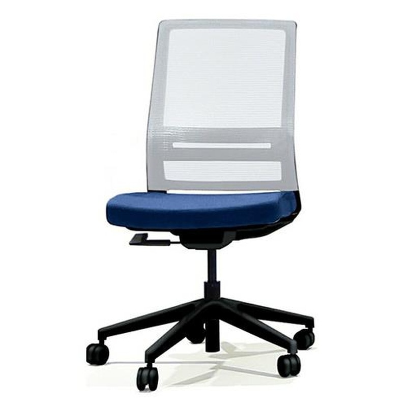 エスコ EA956XA-207 ビジネスチェアー(グレー/ブルー) 1個(ご注文単位1個)【直送品】