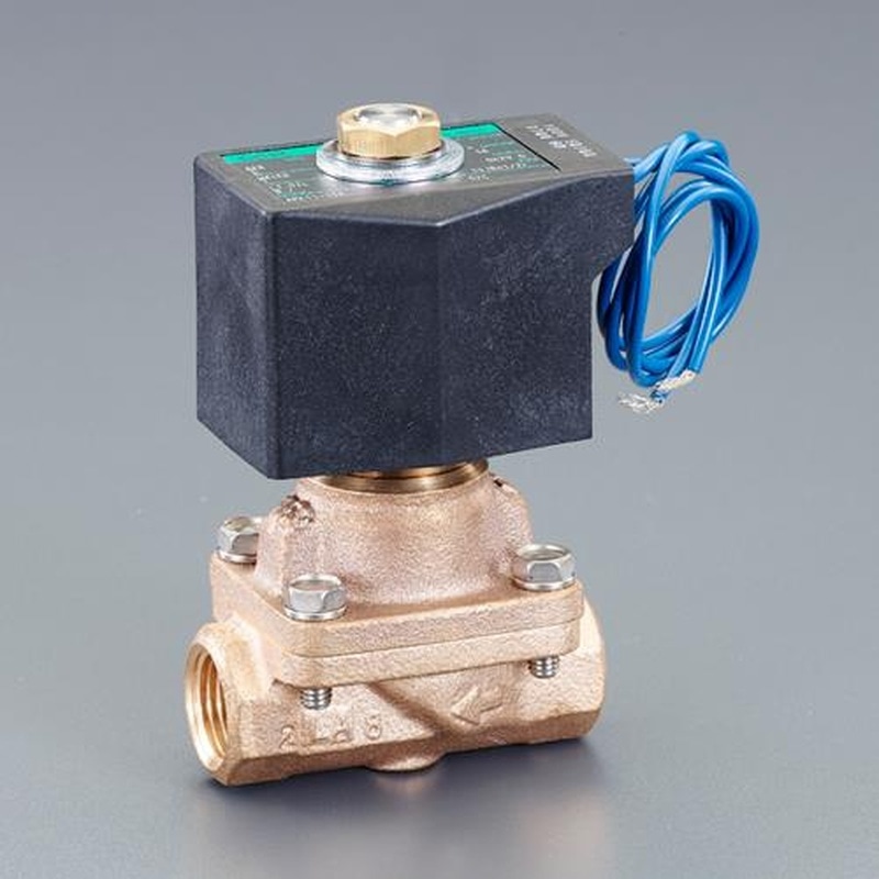 エスコ EA153HC-3 AC100V・Rc3/8”2方向電磁弁(パイロットキック式) 1個(ご注文単位1個)【直送品】