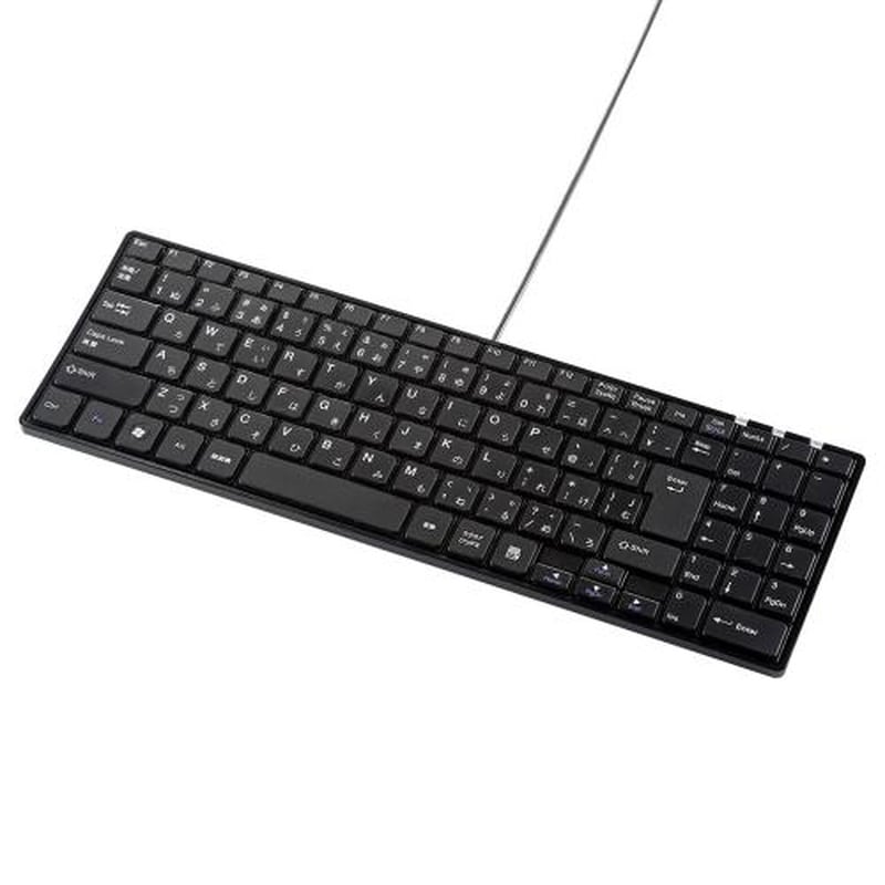 エスコ EA764AB-215 345x115x19mmキーボード(薄型/テンキー付/黒) 1個(ご注文単位1個)【直送品】