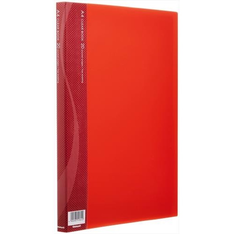 エスコ EA762CC-103 A4クリアーブック(レッド/20ポケット) 1個(ご注文単位1個)【直送品】