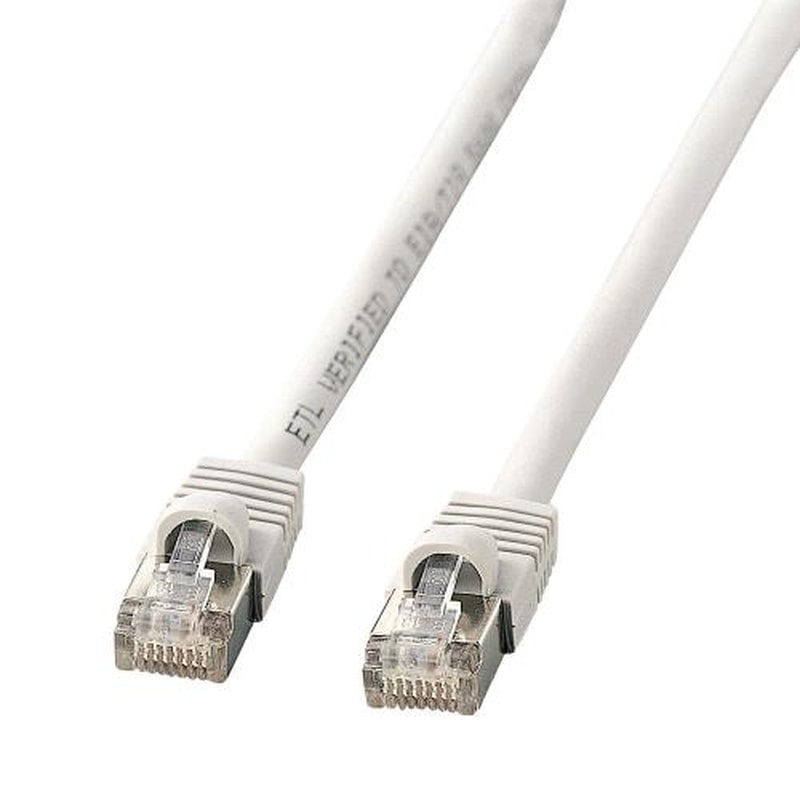 エスコ EA764B-500 0.5mLANケーブル(CAT5e/ノイズシールド処理/グレー) 1個(ご注文単位1個)【直送品】
